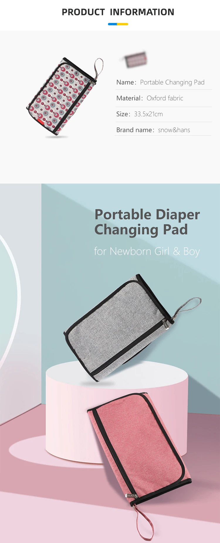 Wholesale Travel Portable Diaper Changing Mat With Smart Pocket Baby