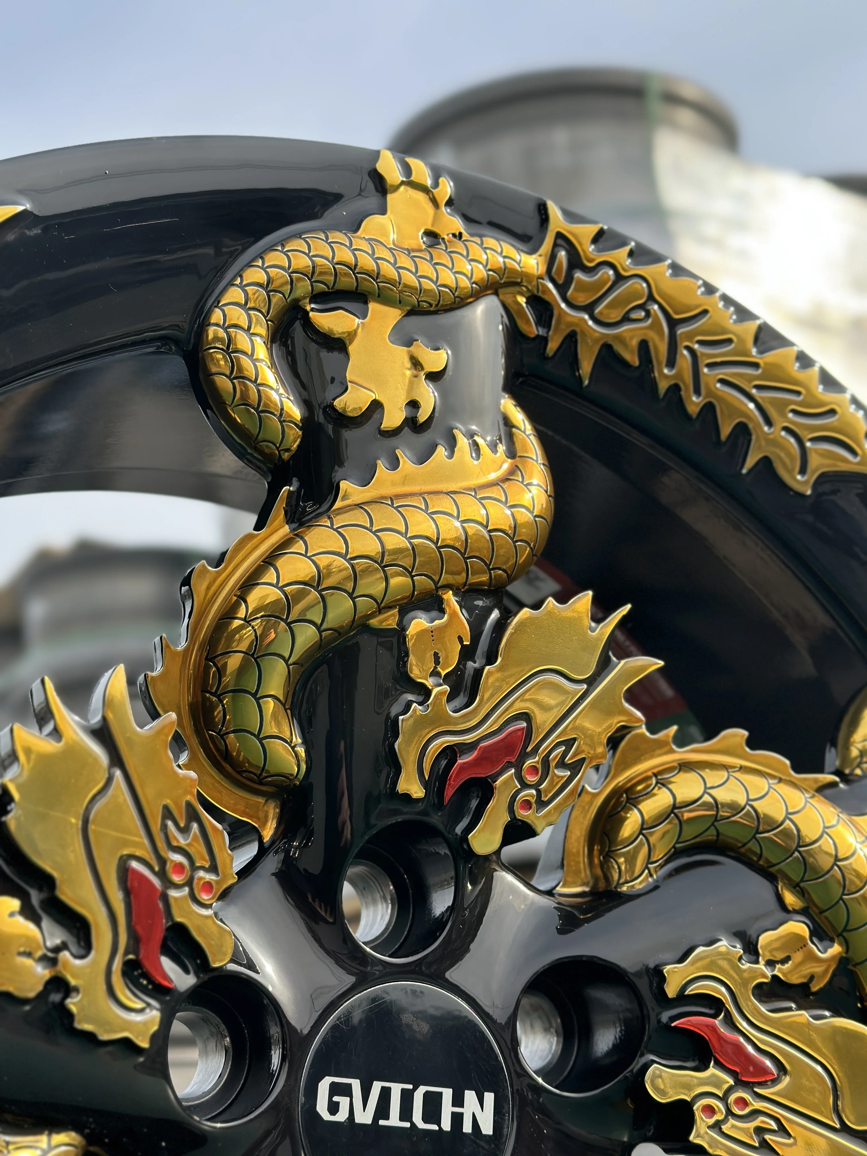 GVICHN one piece black with gold dragon forged wheel 16 - 30 inch aluminum alloy rims 5x112 5x114.3 5x120