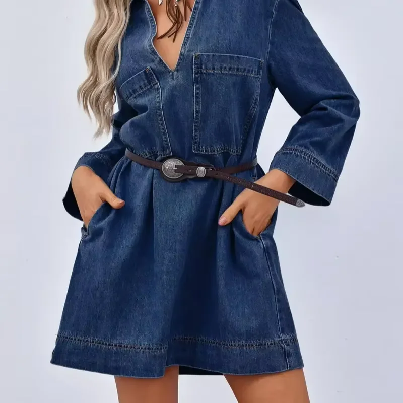 sachin and babi light blue dress Dresses | Midi (Knee) | Denim Dresses | Casual | 24 | Long Sleeve | Women
