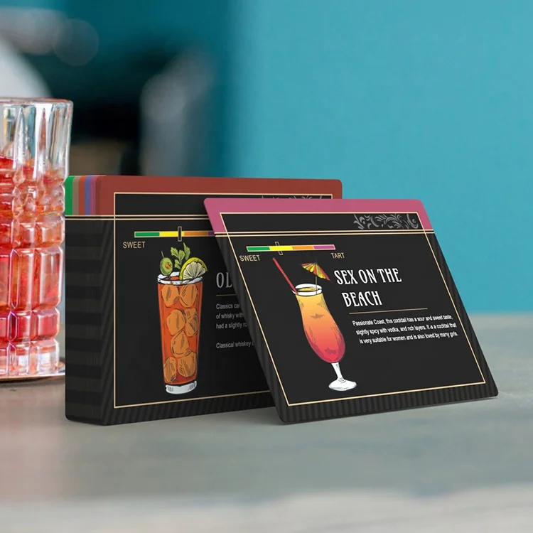 Custom Printed Cocktail Recipe Flash Cards Custom Printing Services Flash Card