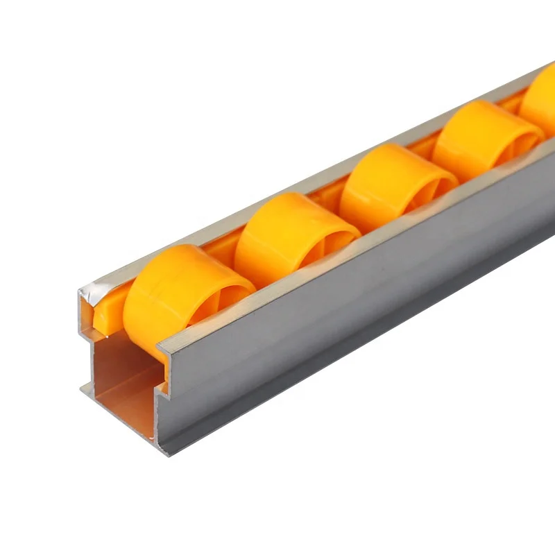 Langle Factory Roller Rack Reinforced Sheet Metal Fluent Slide Rail Aluminum Frame Shelf Anti-static Roller Pulley Guide Rail