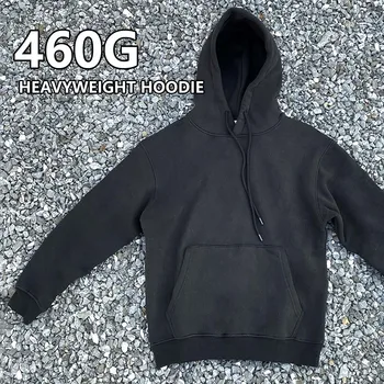 High-End Men's Daily Casual Loose Plus-Size Sweatshirt Black Hoodie with Quality Top Customizable Logo and Weight Pattern