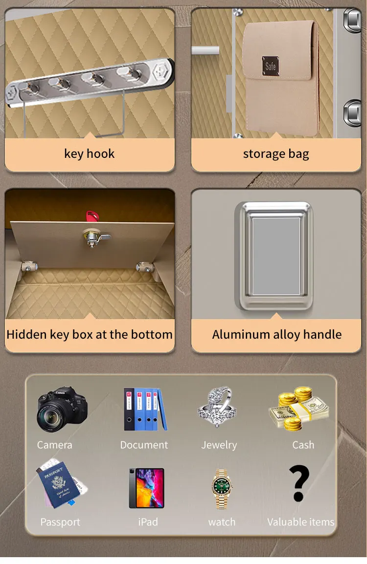 CEQSAFE Anti-Theft SteeL Office Home Safe Intelligent Alarm Button Fingerprint Simple Password Safes factory