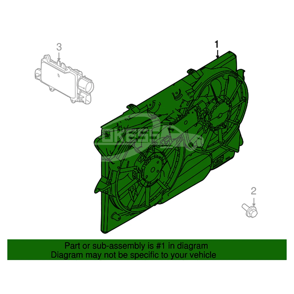 For 2012 Ford Explorer Cooling Fan DA8Z8C607B DA838C607AC Auto Radiato... — 6