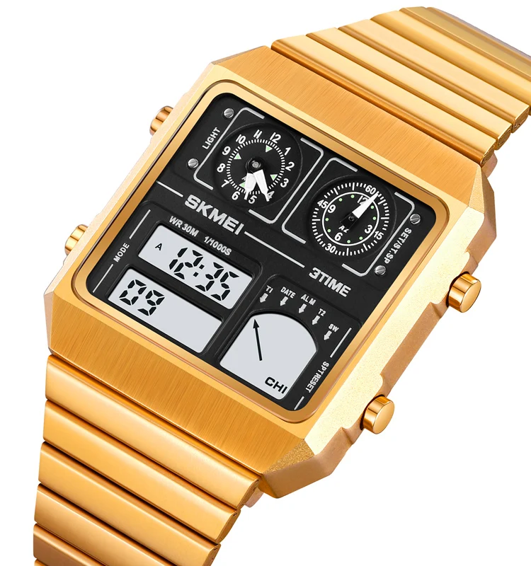 SKMEI 2198 DIGITAL WATCH THREE TIME and THERMOMETER WATCH