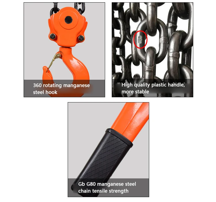 1 Ton Ratchet Chain Block Hoist 6 Ton Lever Block Grade G80 Manual