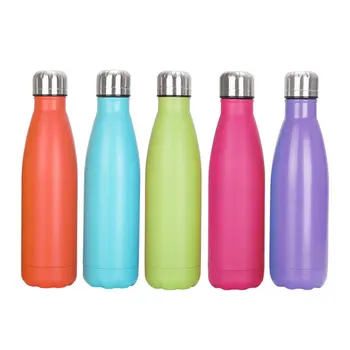 17 Oz Stainless Steel Vacuum Insulated Water Bottle Double Walled Cola Shape Thermos Metal Water Bottle Leak-Proof Sports Flask