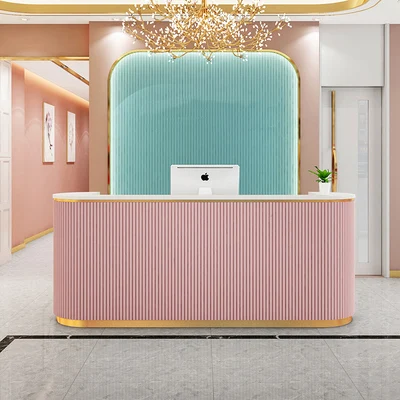 reception desk pink