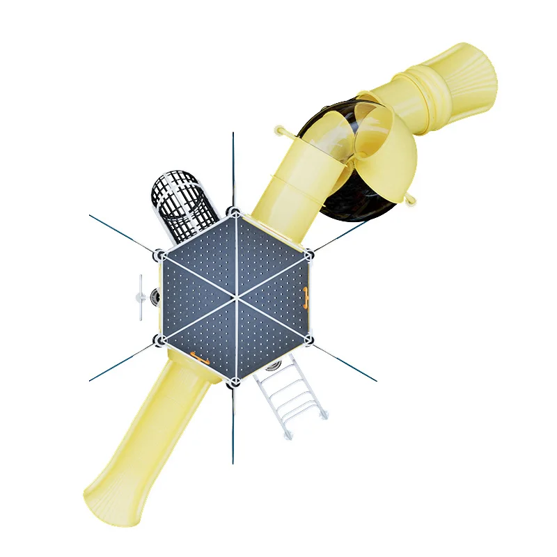 Feelkids ALT-24001ST Children's Outdoor Playground Plastic Slide Galvanized Steel Frame 800kg Capacity for 5-Person Use Resorts manufacture