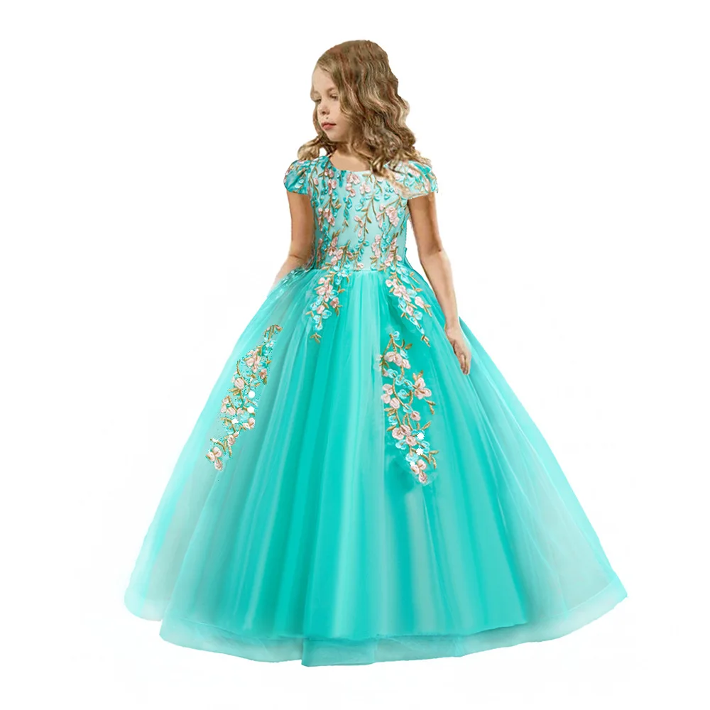 New design beauty wholesale boutique remark fashion adorable princess birthday summer children kids flower girls' dresses 12 yr