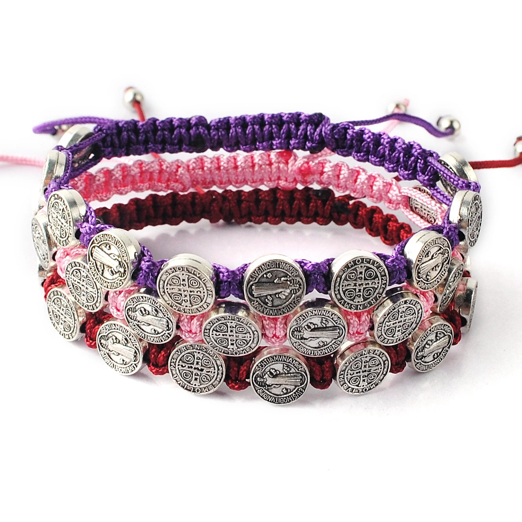 St. Benedict Adjustable Cord Bracelet - Catholic Faith Jewelry, Choose Your Color