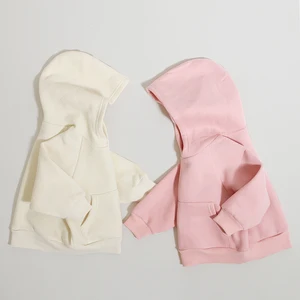 New High Fashion Custom Embroidery Long Sleeve Hooded Cotton and Polyester Children Boys Girls Clothing Tops