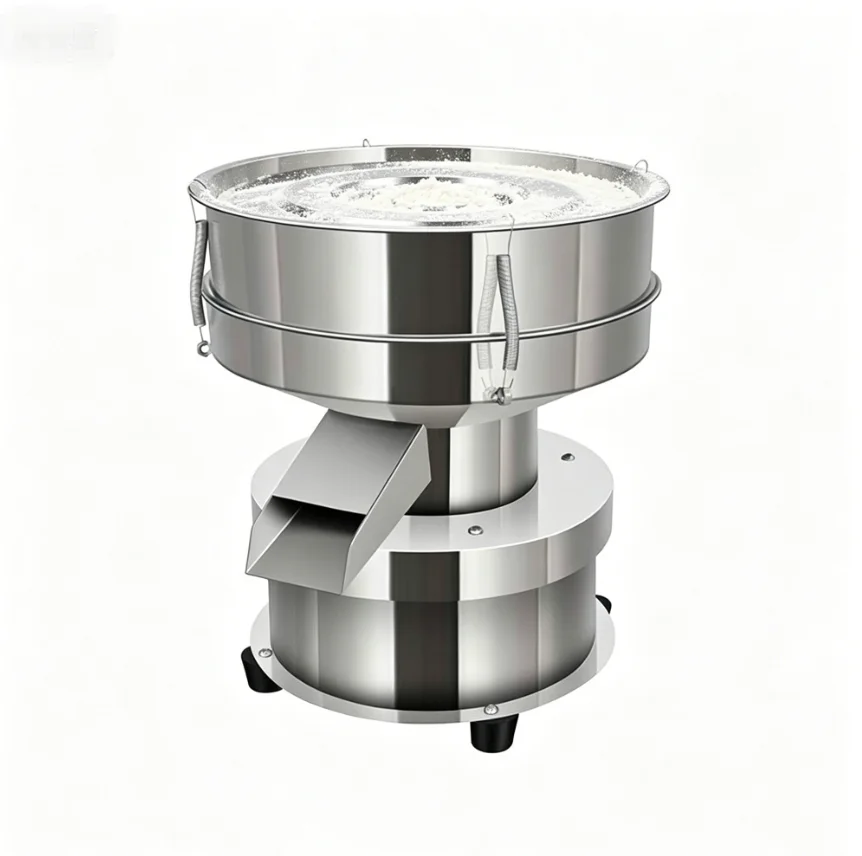 TEBAK Stainless Steel Electric Vibrating Sieve  Small High Efficiency Screening Machine for Wood Powder & Fine Powder Filtration