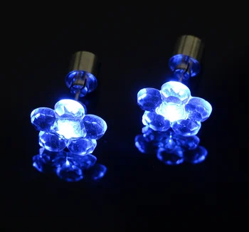 LED Light Up Crystal Flower Earrings Party Accessories Fashion Luminous Earring