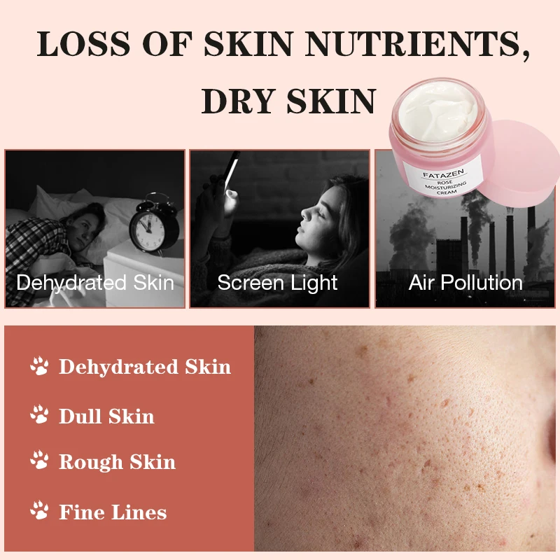 FATAZEN Private Label Deep Lasting Hydration Damascus Rose Moisturizer Skin Care Products Moisturizing Facial Cream