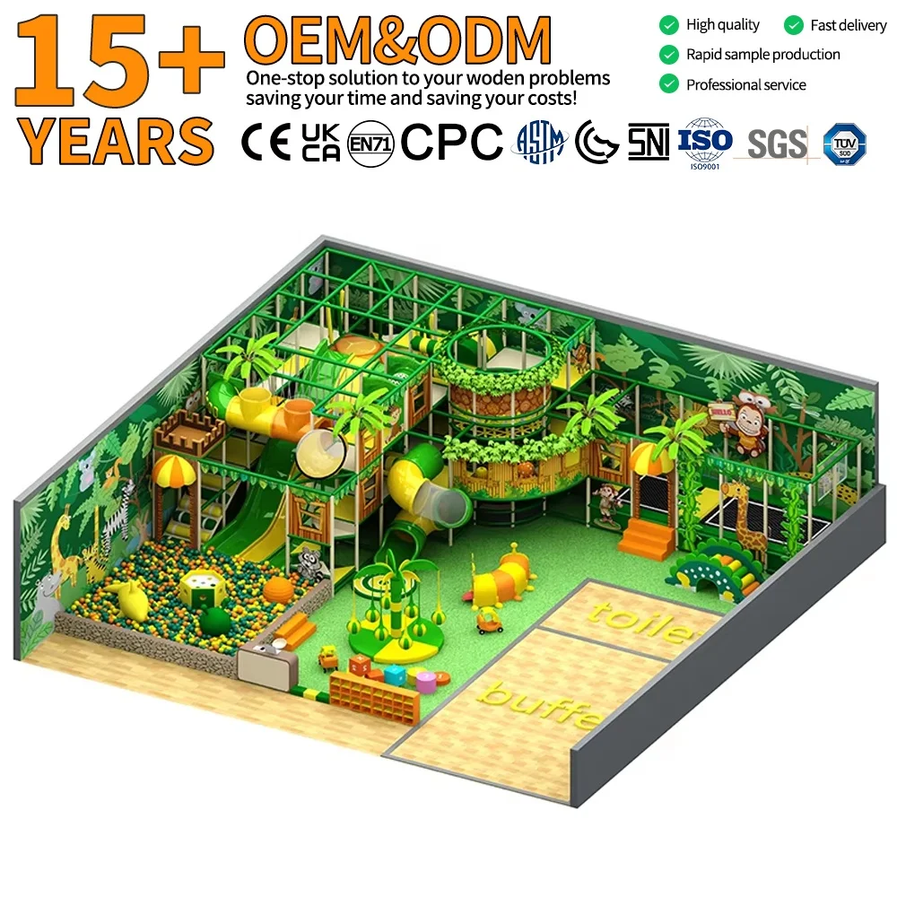 Feelkids Forest Theme Commercial Trampoline Indoor Kids Playground Equipment Capacity Playroom Equipment Custom
