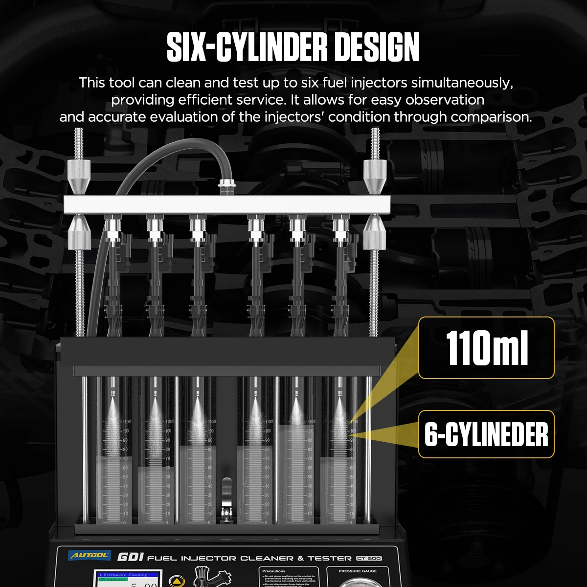 Factory Autool Ct500 Gdi 6 Cylinder Ultrasonic Injector Cleaner And Tester Lcd Screen Spray