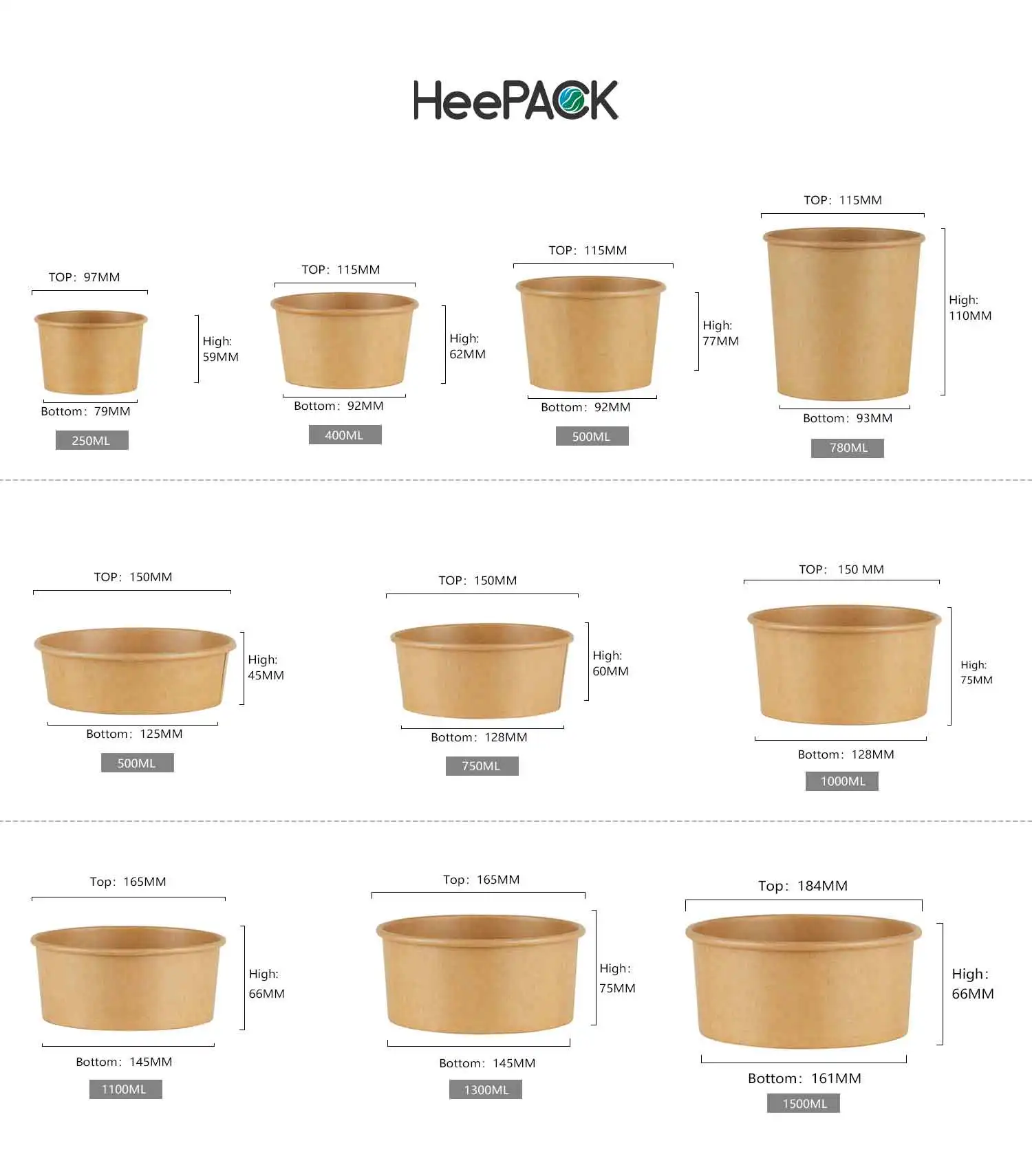 16oz 24oz 32 Oz Best Black Paper Soup Bowls With Lids For Hot Food Gold