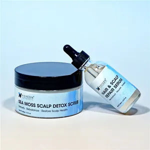 Private Label Seamoss  Sea Salt Scrub Hydrating Shampoo Salon Refreshing Fluffy Anti-Dandruff Scalp Shampoo Low MOQ Low MOQ