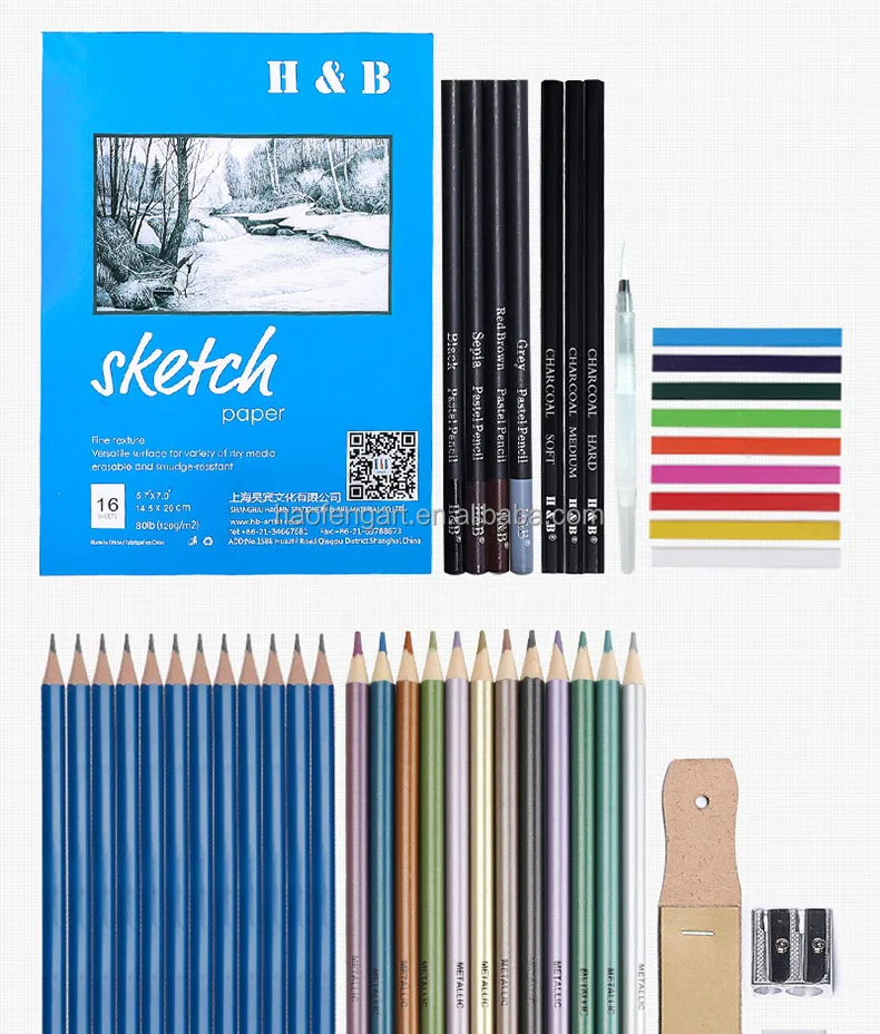 74PCS Color Pencil and Sketch Pencils Set for Drawing Art Tool Kit