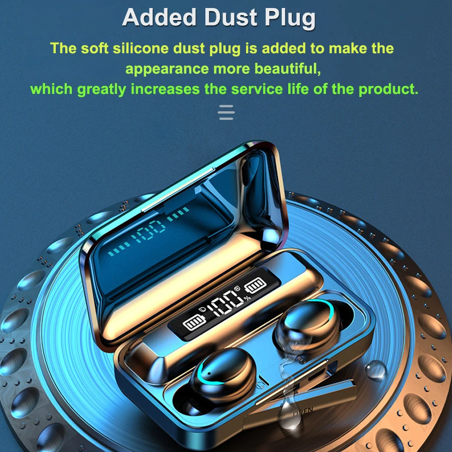 True Wireless Earbuds F9-5 with Power Bank | Bluetooth 5.0, IPX-4