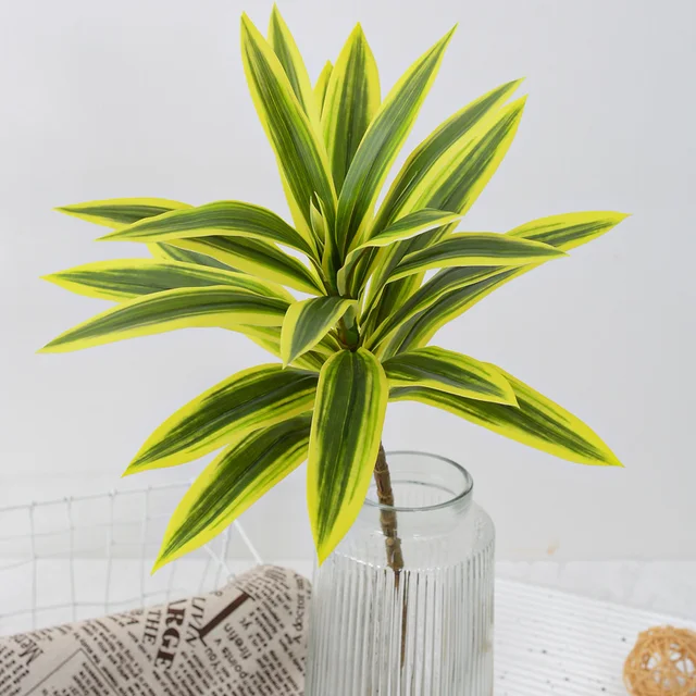 Artificial Leaves 3 Branch Leaves Lily Bamboo Artificial Plant For Floral Arrangement Greenery Landscaping Decor