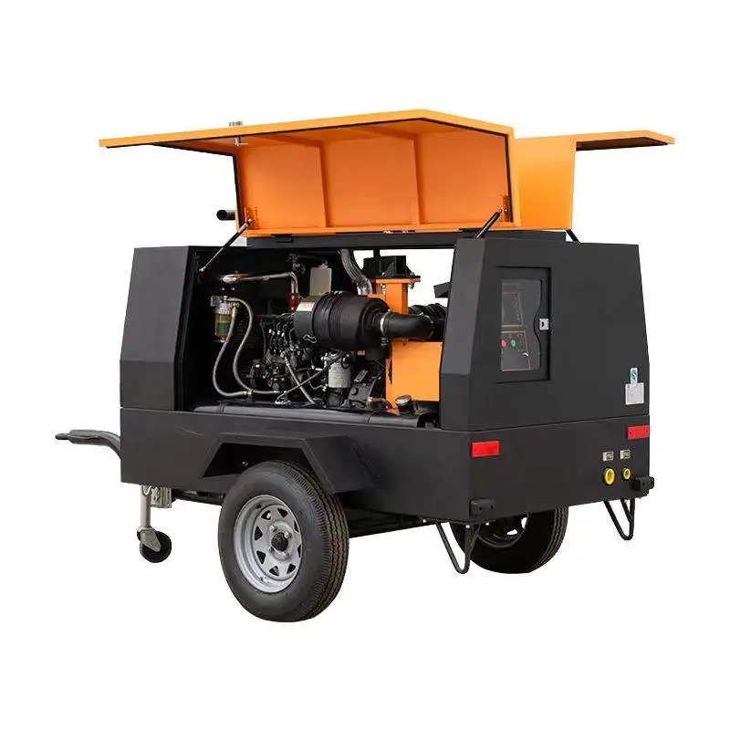 185 - 385 Cfm 10m3 / Min Screw Portable Engine Diesel Air Compressor ...