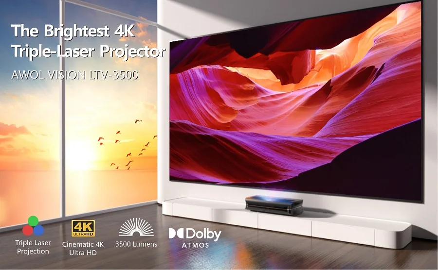 Hot Selling Awol Vision Ltv3500 4k Triple Ultra Short Throw Laser