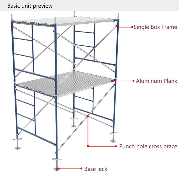 Metal Scaffolding Tower Ladder Frame Scaffold Platform For Construction ...