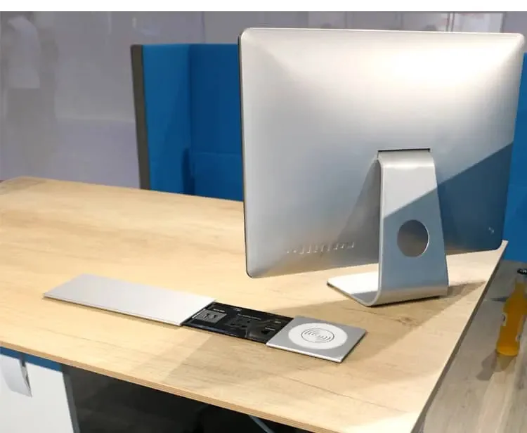 VNX Customized Universal Power Sliding Cover Desk Mount Power and Date Outlet Wireless Charger USB Charging Port Desktop Socket
