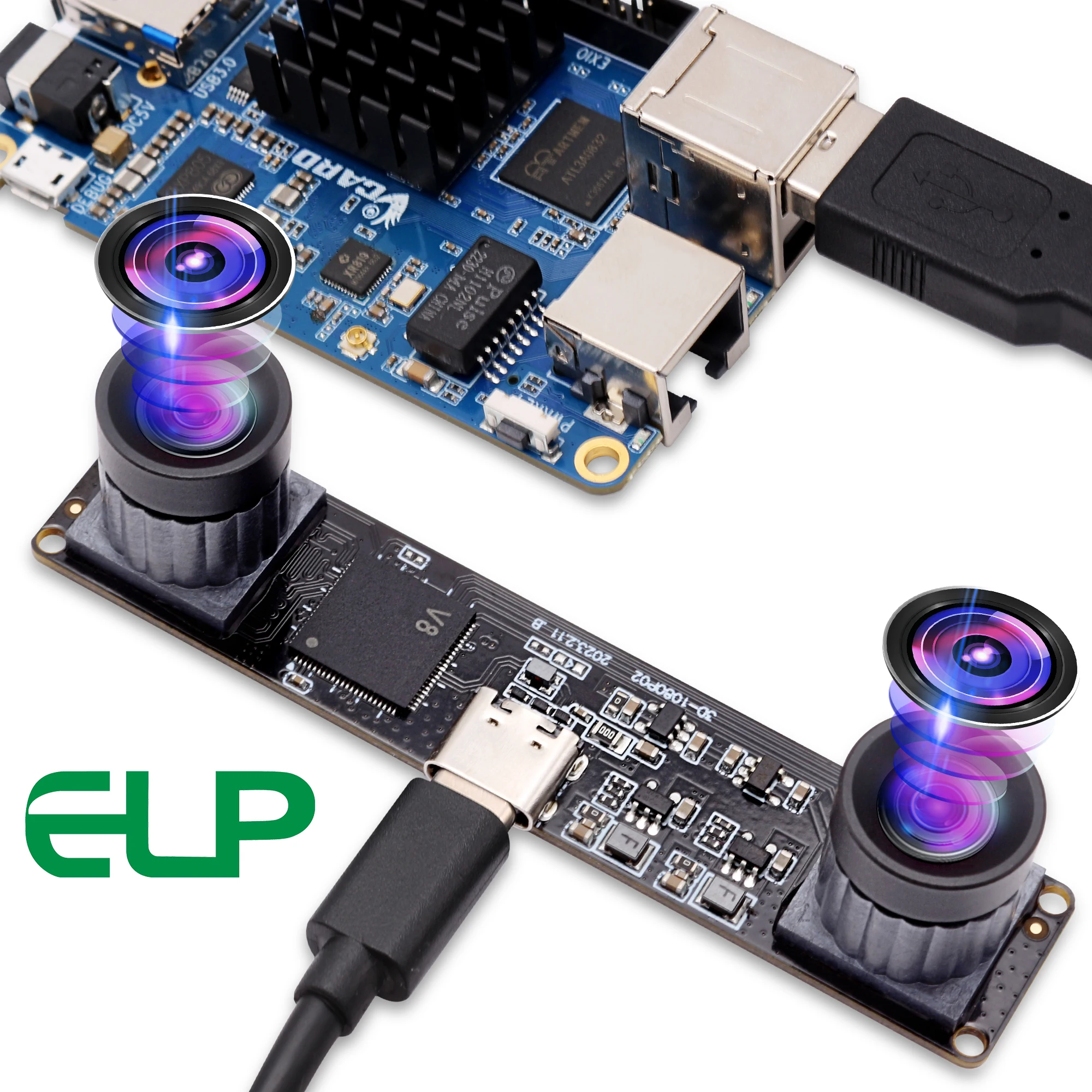 ELP 60fps 3Dステレオ同期USBカメラモジュール4MP 85度 Amazon.co.jp: ELP 60fps 3Dステレオ同期USBカメラモジュール4MP 85度