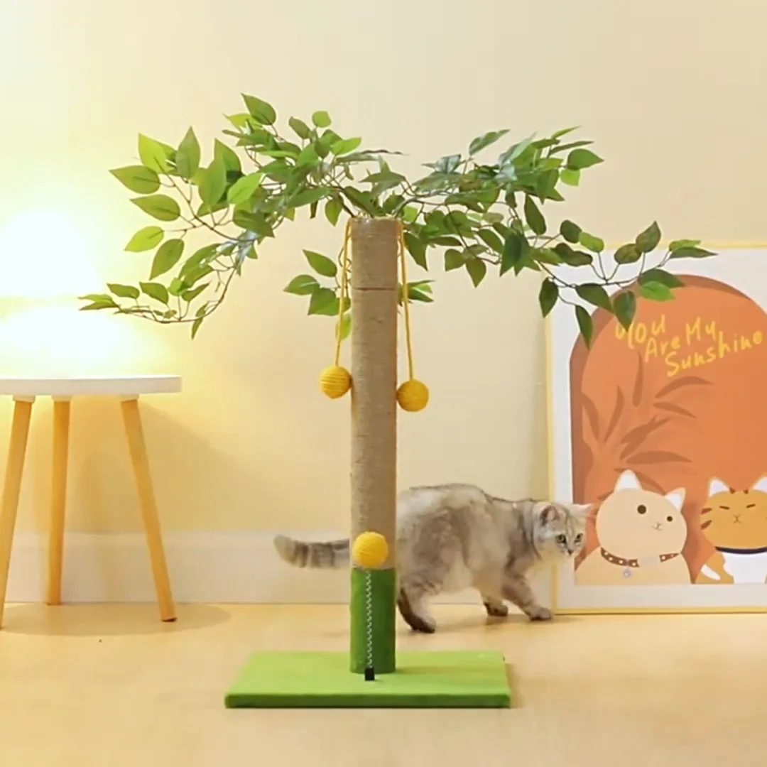 Cat Scratching Post Natural Jute Sisal Scratch Pole Cat Scratcher Tree