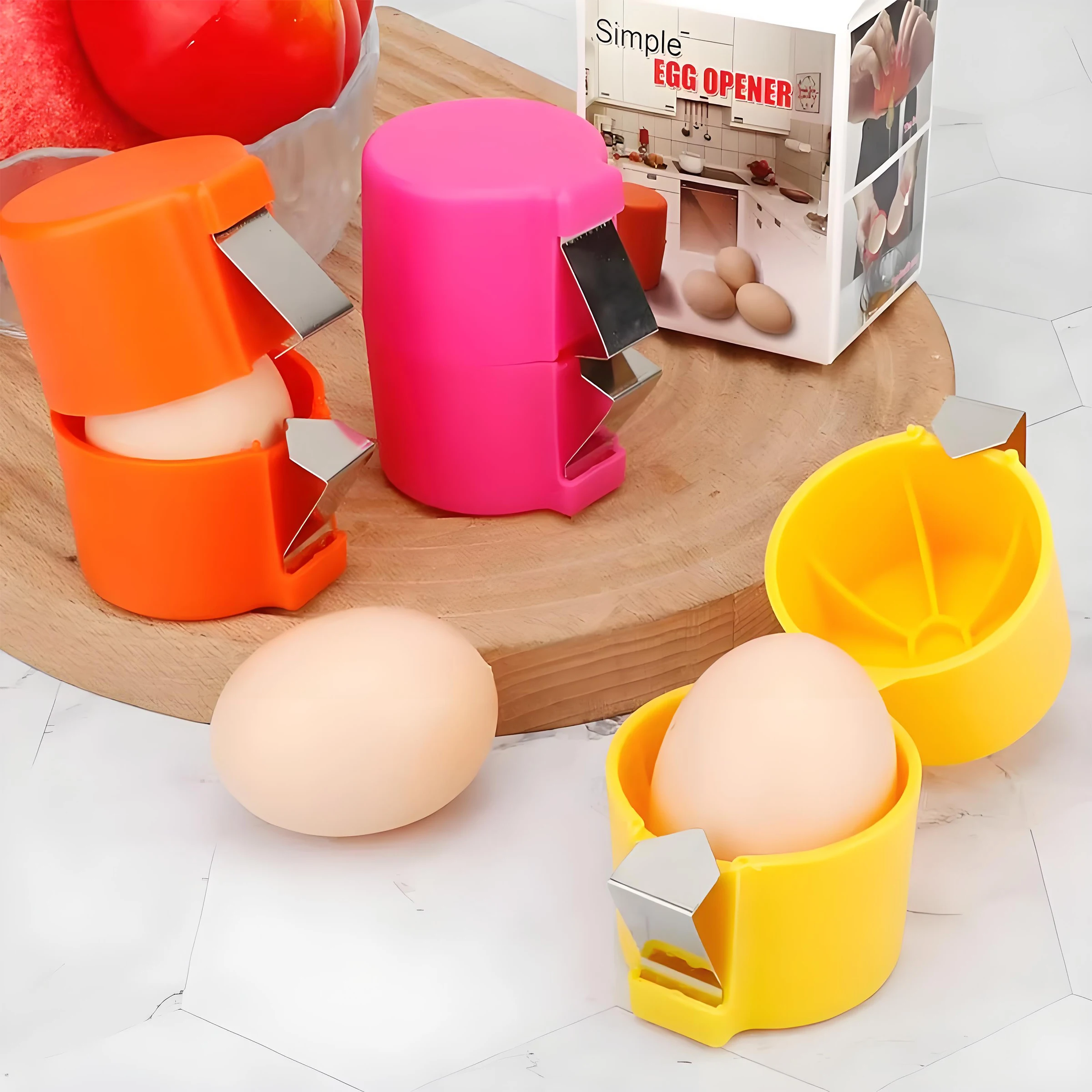 2025 Kitchen Manual Egg Separator and Cracker Opener Steel Plastic Gadgets for Home Baking New Manual Egg Shell Opener