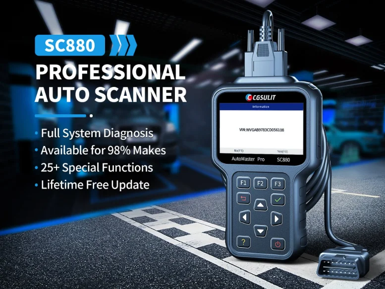 CGSULIT SC880 Auto Diagnostic Tool Scanner Full Function OBD2 Code Reader Scanner for All Cars