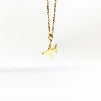 special design small gold Color Airplane Shape Pendant Jewelry for Everyone acero inoxid joyas collares