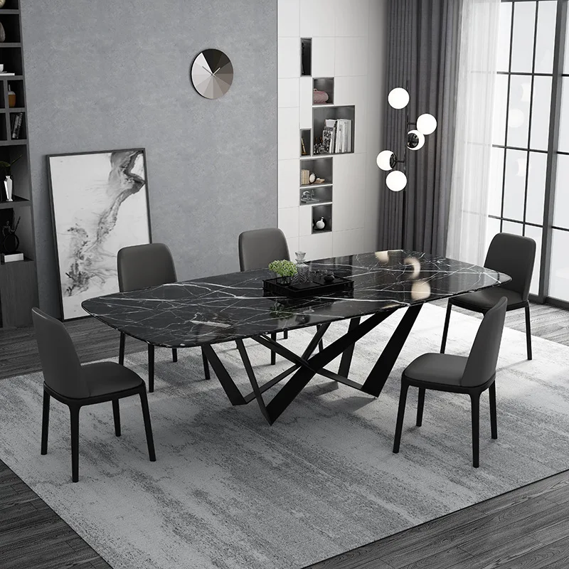 2020 китайский популярный высококачественный роскошный современный обеденный стол из Королевского итальянского мрамора