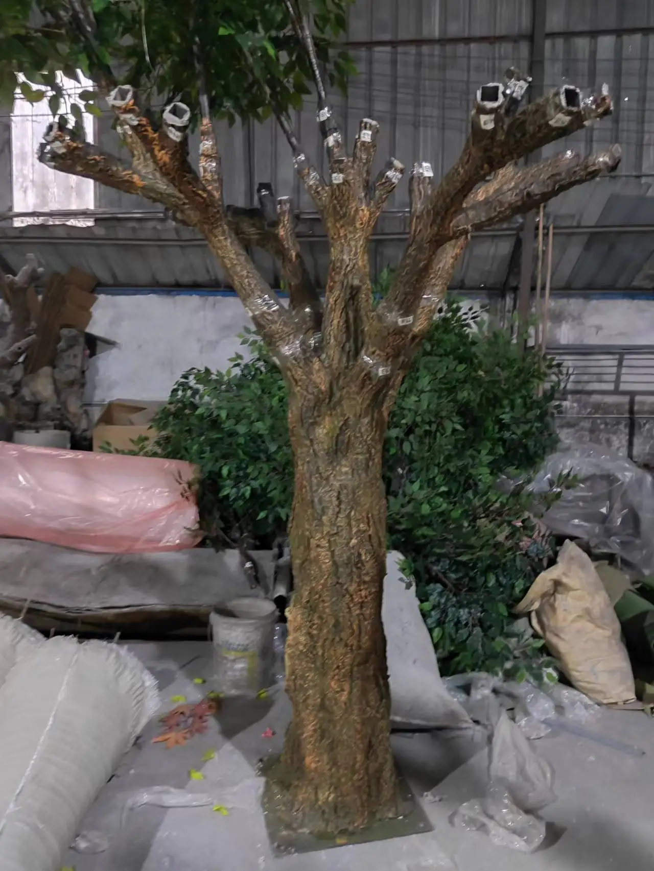 Fake Tree Animal Outdoor Artificial Evergreen Tree Fake Big Green Oak Trees for Library ...