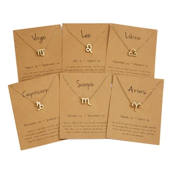 Zodiac Signs Capricorn Aquarius Pisces Aries Taurus Gemini Cancer Leo Virgo Libra Scorpio Sagittarius Mens Girls Women Necklaces