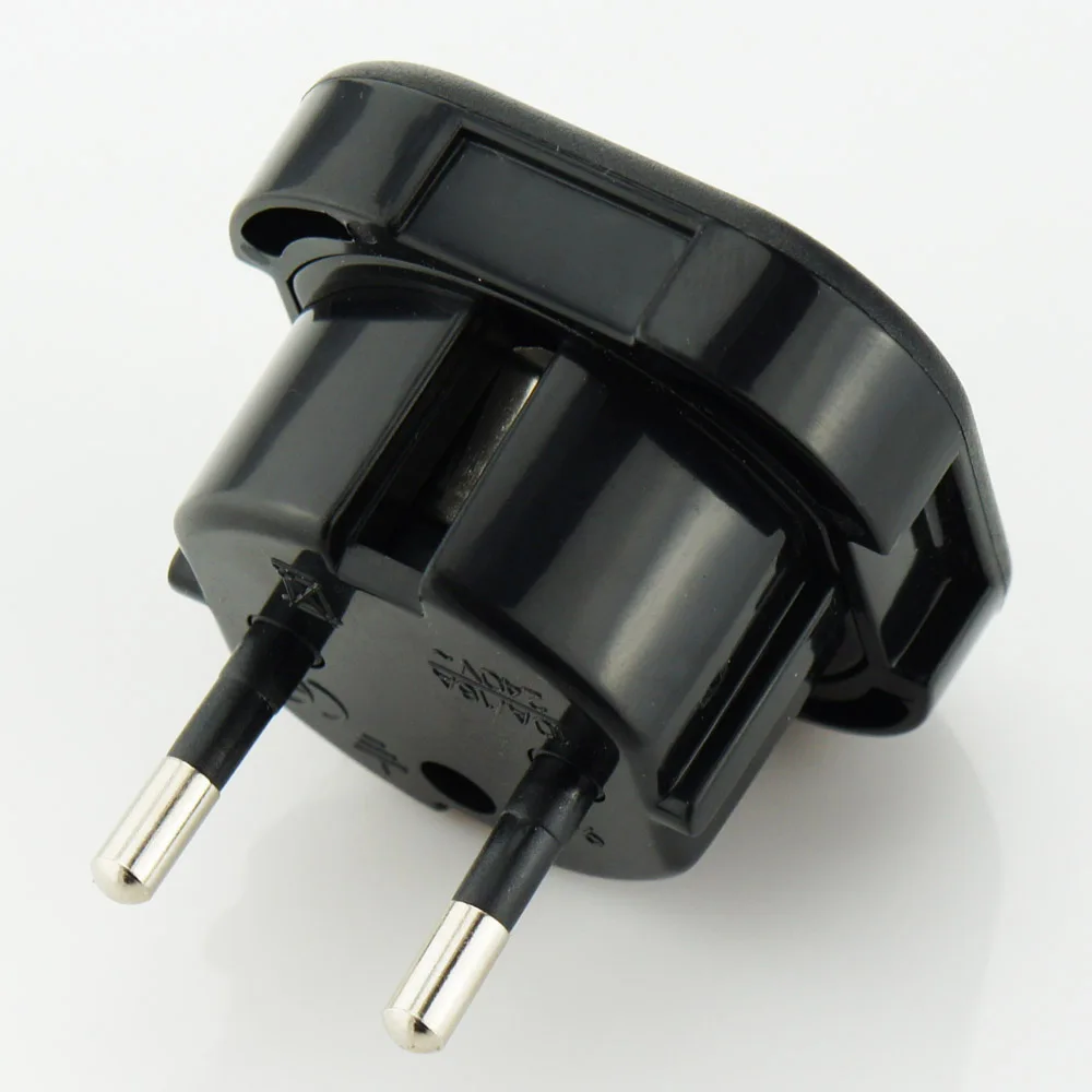 Adaptateur De Voyage - Prise Européenne 2 Branches Vers Prise UK 3 Branches - Noir - Pour Le Royaume-Uni