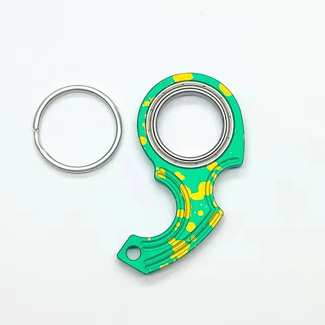 Creative Keychain Fidget Spinner Anxiety Stress Relief Toys Revolve Cool Keyring Relieving Boredom ADHD Gift Karambit Spinner