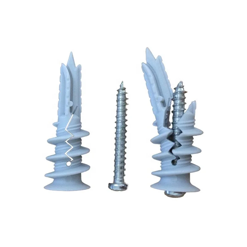 10mm best screws plastic heavy duty self drilling hollow spiral wall anchors