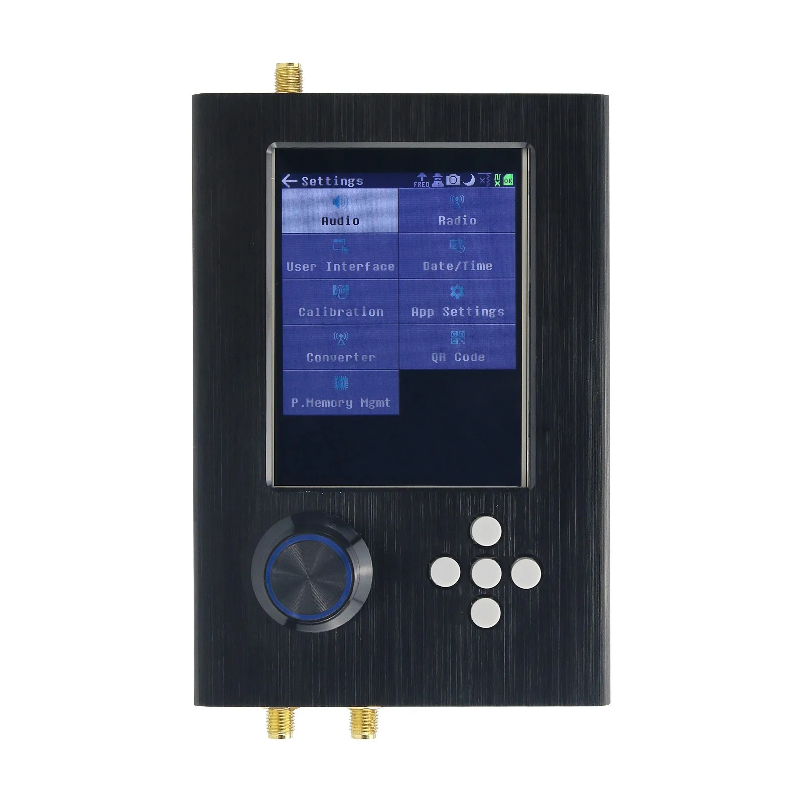 1MHz-6GHz SDR 해킹RF 1 개 R9 V2.0.0 + 포터팩 H2 + 5 안테나 + 조립되지 않은 블랙 쉘 포함 USB 케이블