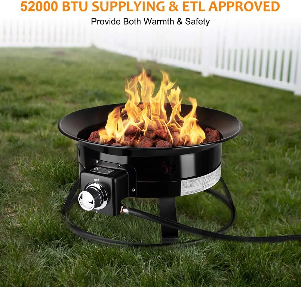 Outdoor Camping Backyard Party Gas Fire Pit Portable Propane Fire Pit ...