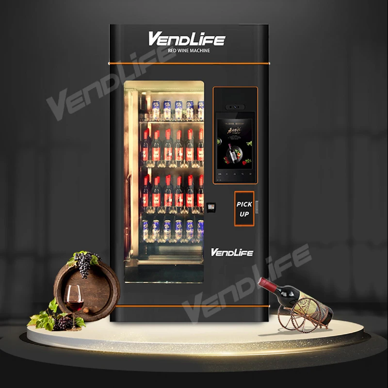 Cashless liquor red wine beer XO alcohol drinks smart fridge vending machine with card reader