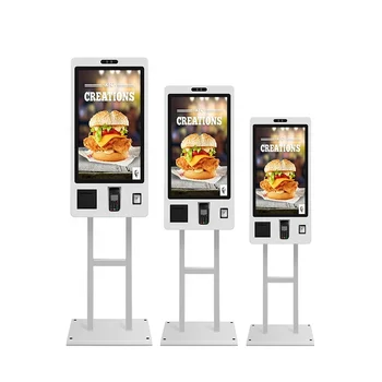 Self ordering payment kiosk touch checkout service terminal restaurant fast food order machine self order kiosk in restaurant
