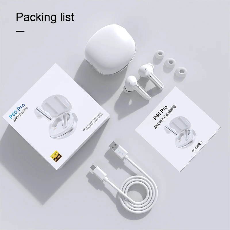 P60 Pro Oem Products Gaming Earphones Headsets Anc+enc Noise Cancelling