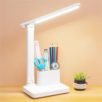 Modern creative eye protection folding desk lamp office study reading led table lamp with pen holder