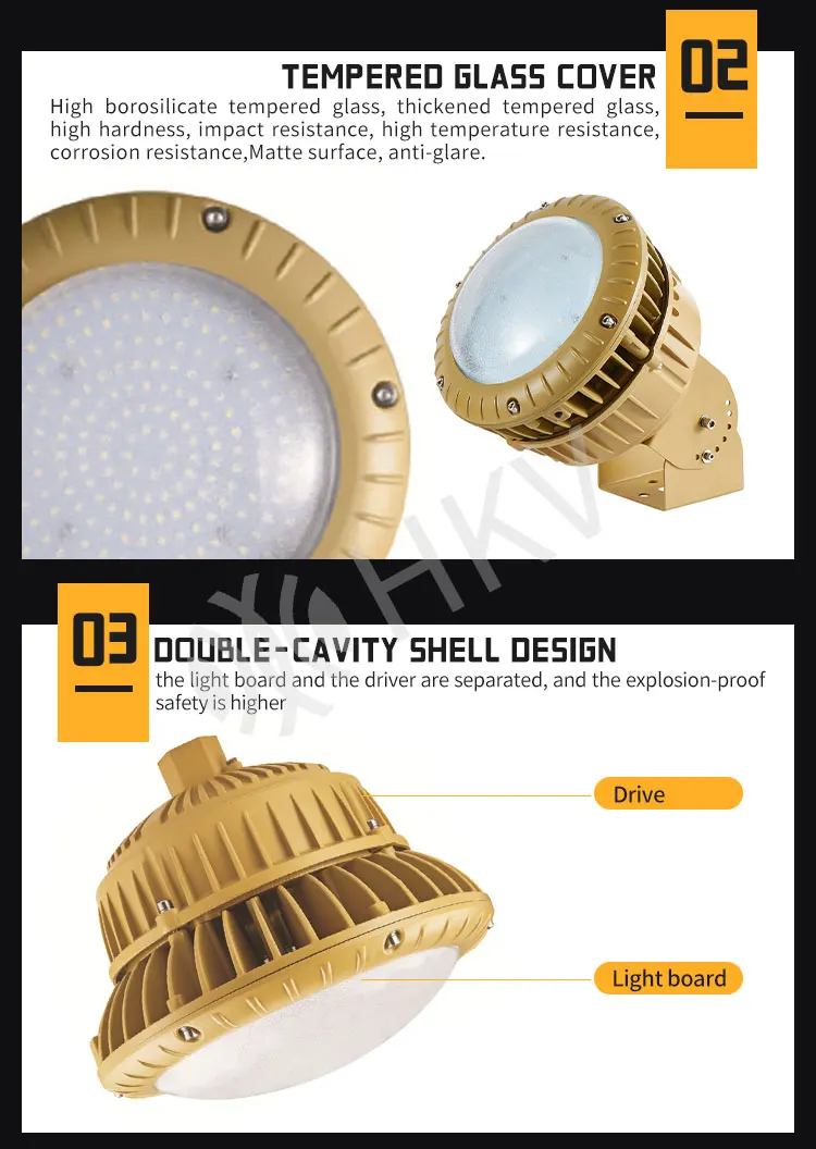 Ip66 Explosion Proof LED Light Fixture Work Light Die Casting Aluminum Housing