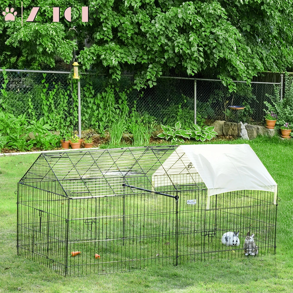 Small Animal Outdoor Backyard Large Wire Folding Cage Chicken Coop Run