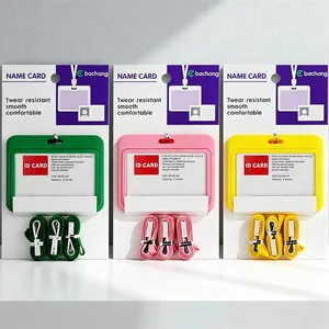 Professional Business Card Holder Lanyard Set, Corporate ID Badge Holder